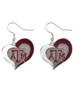 NCAA Texas A&M (Aggies) Earrings Heart Swirl