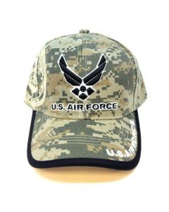 United States Air Force Wings Hat Seal on Side - AF2 Digital Camo with Black