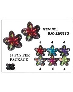 Hair Clip - Flower Metallic BJC-22058SG 24PCS 