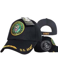 United States Army Hat  Seal w/Leaf Bill-BK CAP601B