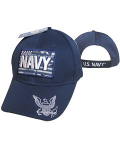 United States Navy Hat - "NAVY" Text ATop Flag CAP602FN