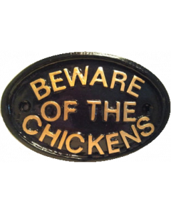 Texas Decor - Cast Iron Beware Of The Chickens G055