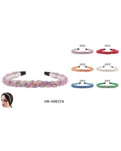 Head Band - Bead Assorted SOLD BY THE DOZEN