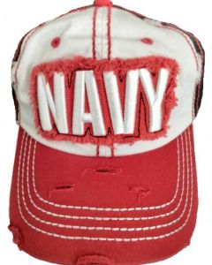 United States Navy Hat - ''NAVY'' Distressed A12NAV01-RD