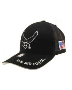 United States Air Force Military Hat Wings Logo- Mesh A04AIA19-BK