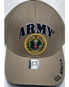 United States Army Hat with Army Seal - Khaki A04ARM03 KHK/BK