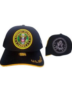 United States Army Hat - Seal with Shadow A03ARM02-BK/GD