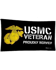 Flag - Marine USMC Veteran 1425-Black