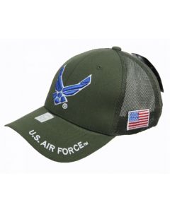 United States Air Force Military Hat Wings Logo - Olive Mesh Back A04AIA19-OLV 