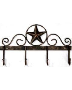 Texas Decor - Metal Hanging Hooks Star w/ Ring A13002