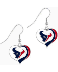 NFL Houston Texans Earrings Heart Swirl