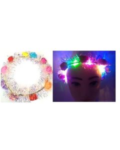 Fiesta LED Headband w/Iridescent Tinsel 6352/VG-7 SOLD BY DOZEN