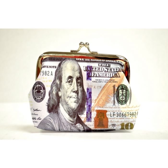 Wholesale Accessories - Coin Purse - 79715 $100 Bill Metal Clasp SOLD BY THE DOZEN