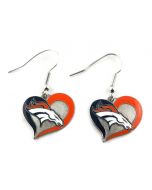 NFL Denver Broncos Earrings Heart Swirl