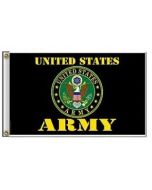 Flag - Army Round Logo Black 1624 3X5