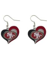 NFL San Francisco 49ers Earrings Heart Swirl