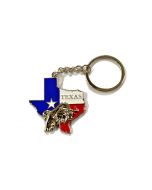 KC (Keychain) - 66448 Texas Map With Bull SOLD BY THE DOZEN