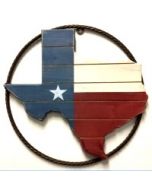 Texas Decor - Metal Rope with Texas Wood Map A17009