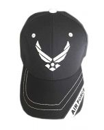 United States Air Force Hat Black W/White Wings AF6 