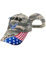 United States Air Force Hat "USAF" Wings w/Flag Bill Digi Camo CAP603GC
