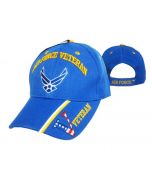 United States Air Force Veteran Hat w/Wings "V/Flag" Royal BL CAP593BA