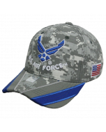 United States Air Force Wings Hat Blue/Grey Striped Bill - Digi A04AIA18-ACM