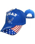 United States Air Force Hat "USAF" Wings w/Flag Bill Royal BL CAP603GA