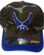 United States Air Force Hat Royal Blue Wings & Stripe Bill A03AIR02-CAMO