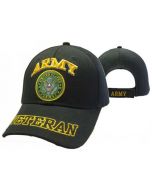 United States "ARMY" Hat w/Seal "VETERAN" Bill-BK CAP591DA