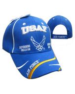 United States Air Force Hat Defending Freedom w/USAF&WINGS -RYL BL CAP597E