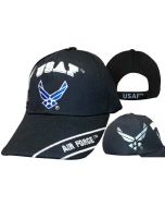 United States Air Force Hat ''USAF'' w/Wings&Shadow-BK CAP603SB