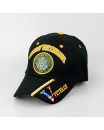 United States Army Hat "ARMY VETERAN" Seal V/Flag on Bill-BK 