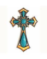 Texas Decor - Poly Turquoise Cross YC171046