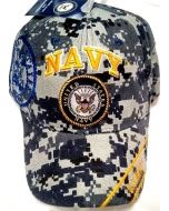 Unites States Navy Military Hat "NAVY" Digital w/Seal (YellowText) CAP602TC