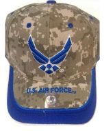 United States Air Force Hat Royal Blue Wings and Stripe Bill A03AIR02-OCM/WHT