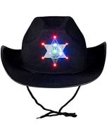 Cowboy Hat with Light-up Sheriff Badge