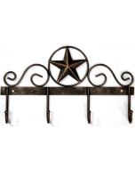 Texas Decor - Metal Hanging Hooks Star w/ Ring A13002