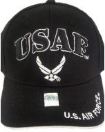 United States Air Force Hat "USAF'' w/Wings - Black A04AIA04-BK/WHT