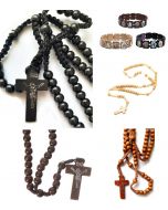 Rosary - Wood w/Bracelet RPU-21T28 SOLD BY DOZEN PACK