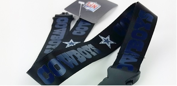NFL Dallas Cowboys - Black Lanyard(BLUE TEXT)