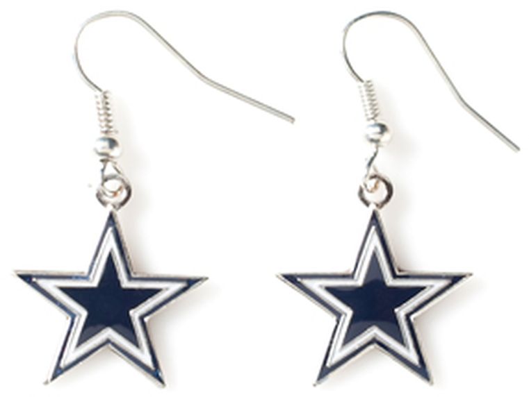 NFL Dallas Cowboys EARRING Dangle Logo Star