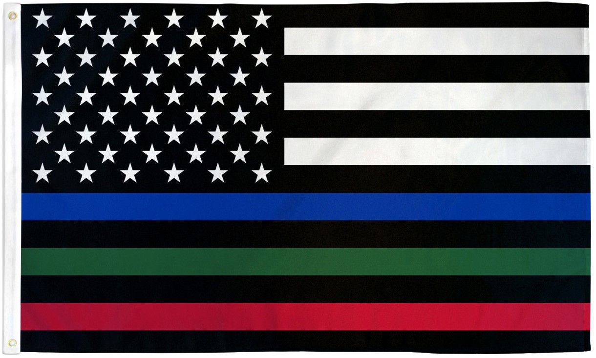 ''FLAG - USA / Blue, Red, Green Line 3X5''