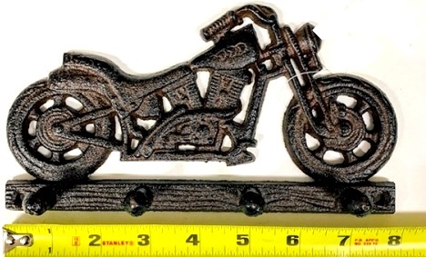 Texas Decor - Cast Iron G046 MOTORCYCLE 4Hook
