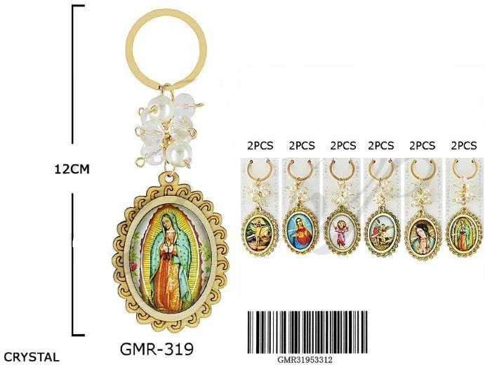 KC (KEYCHAIN) GMR-319 Guadalupe Asst. SOLD BY THE DOZEN