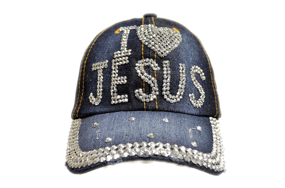 CAP - Rhinestone - 18455 I Love Jesus