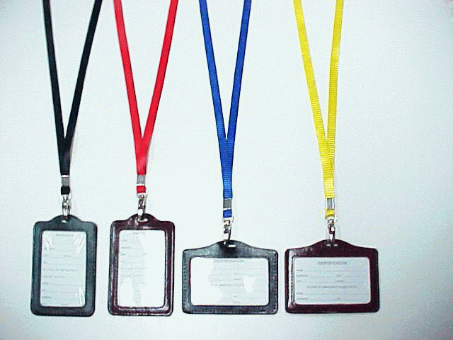 ID Holder 67738 Asst Color Lanyard W/LEATHER Holder SOLD BY DOZEN