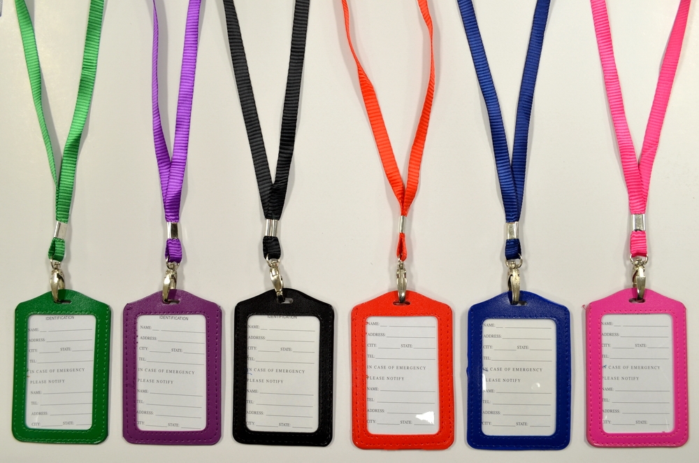 ID Holder 67742 Asst. Color Lanyard Vertical/LEATHER SOLD BY DOZEN
