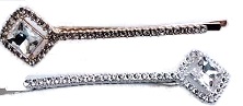 Rhinestone HAIR Pin - MBR-1148GSC SOLD BY DOZEN PACK