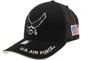 United States Air Force Military HAT Wings Logo- Mesh A04AIA19-BK