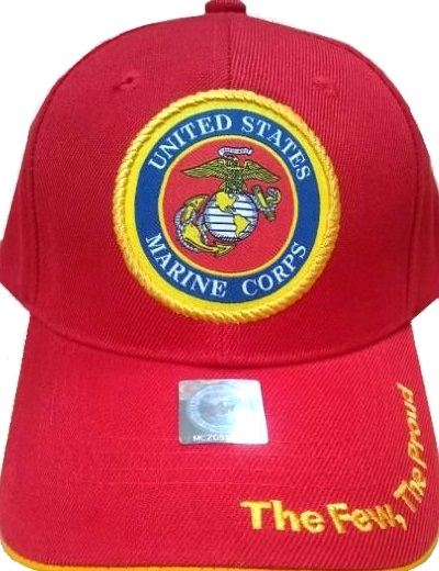 United States Marine Corps Military HAT - Woven Seal/RED